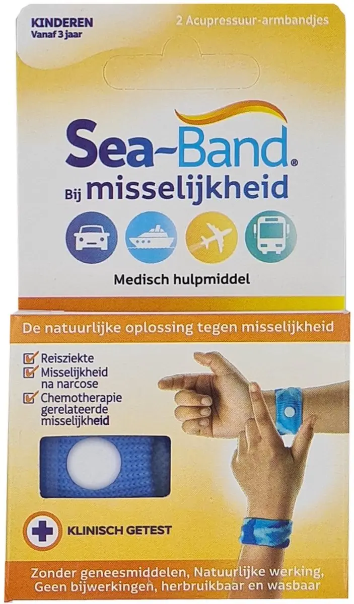 Sea Band Polsband Kinderen - 2 Stuks Assorti