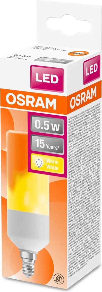 Osram E14 LED Kaarslamp 0.5W 1500K - afbeelding 3 van 6