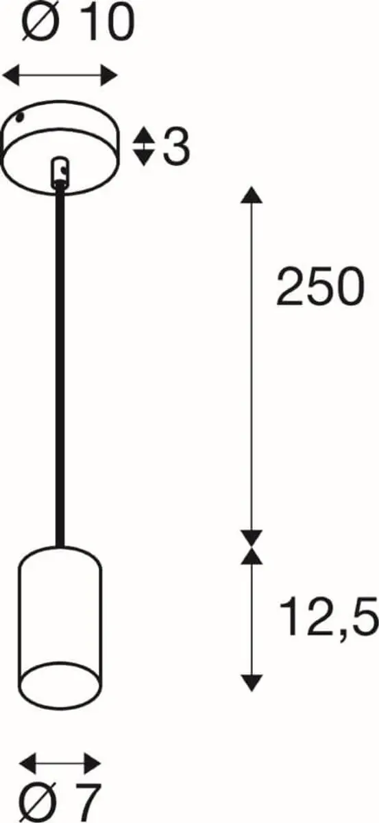 SLV LED Pendelarmatuur ASTO 1x GU10 10W - Wit