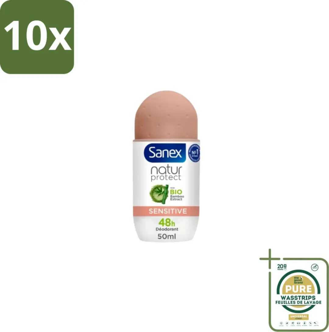 Sanex Natur Protect Sensitive Deodorant Roll-On 50ml - 10 Stuks