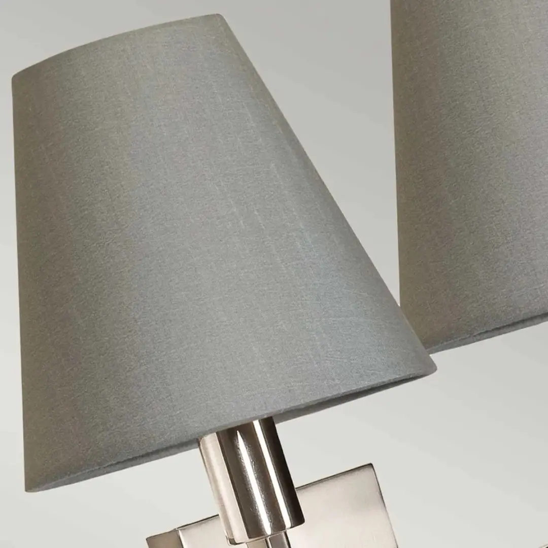 Elstead Lighting Lucerne LED Wandlamp 2xE14 - Brushed Nickel/Grijs