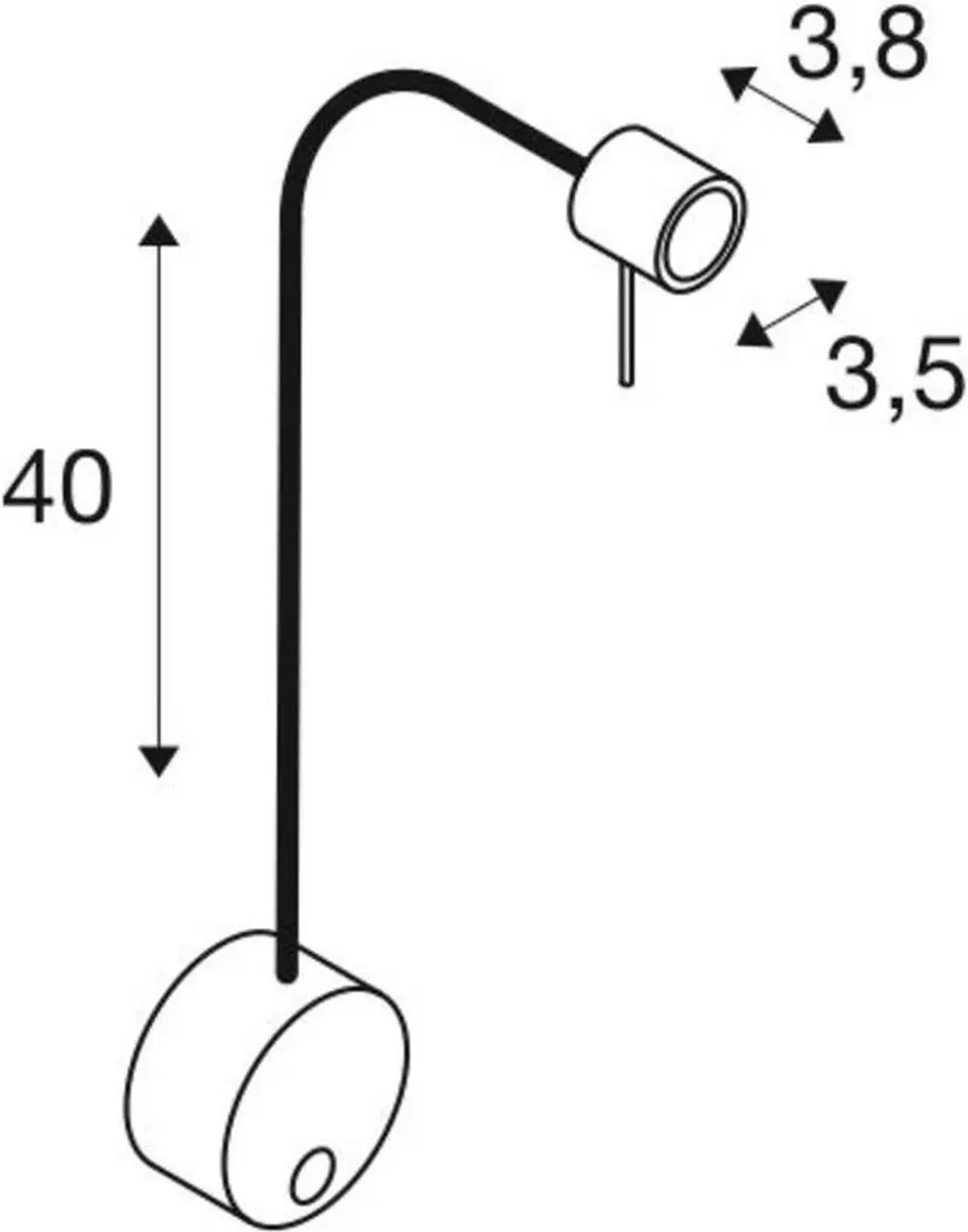 SLV DIO FLEX LED Wandlamp GU10 50W - Zwart - afbeelding 6 van 6