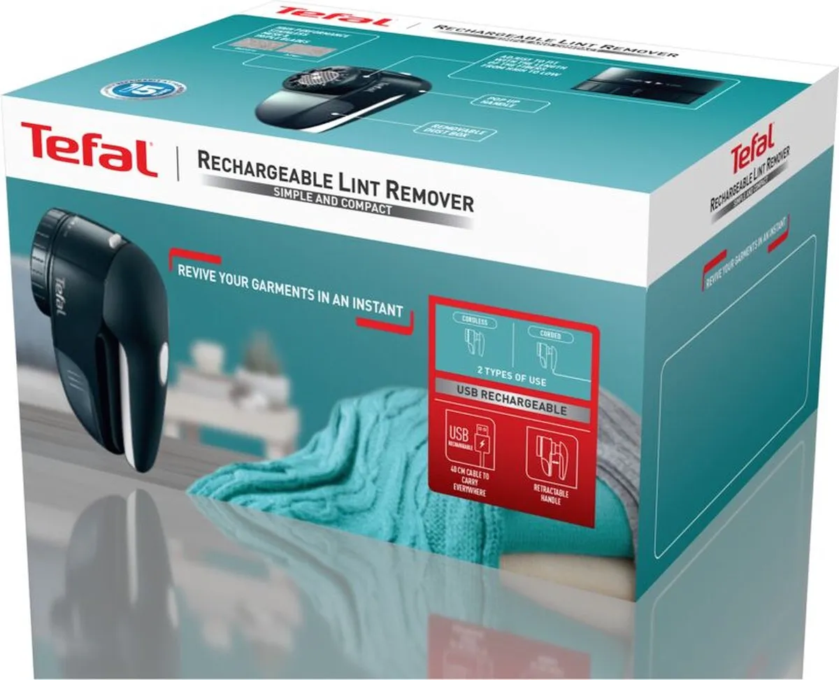 Tefal JB7002 Oplaadbare Kledingontpluizer - Blauw