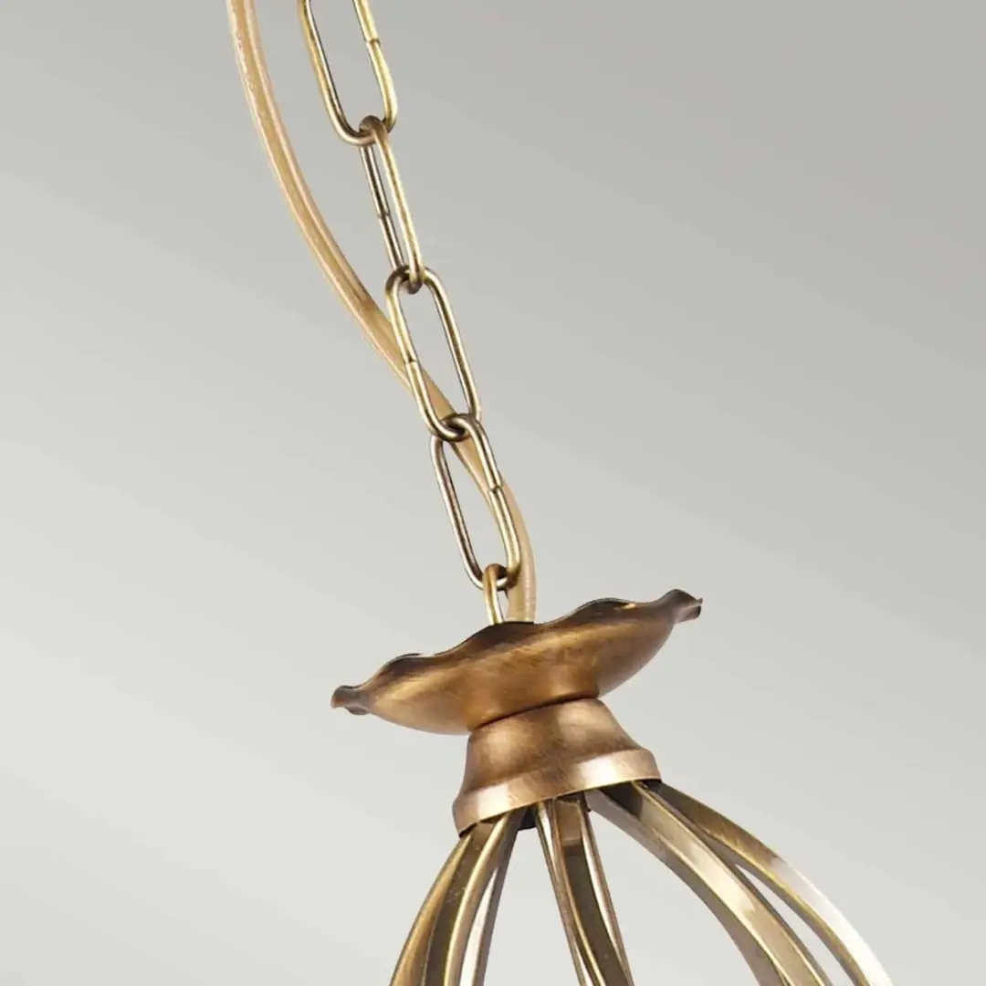 Elstead LED Kroonluchter 3x E14 60W - Aged Brass - afbeelding 6 van 6