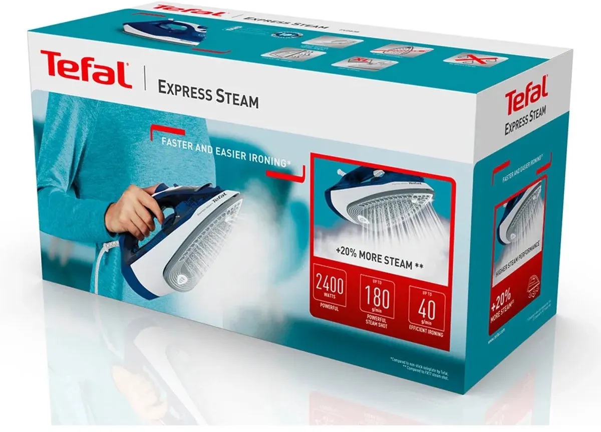 Tefal FV2838 Express Steam Stoomstrijkijzer 2400W - Blauw