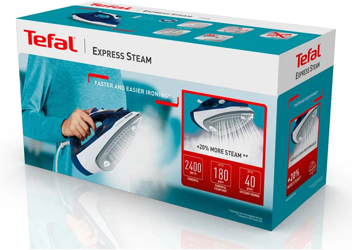 Tefal FV2838 Express Steam Stoomstrijkijzer 2400W - Blauw