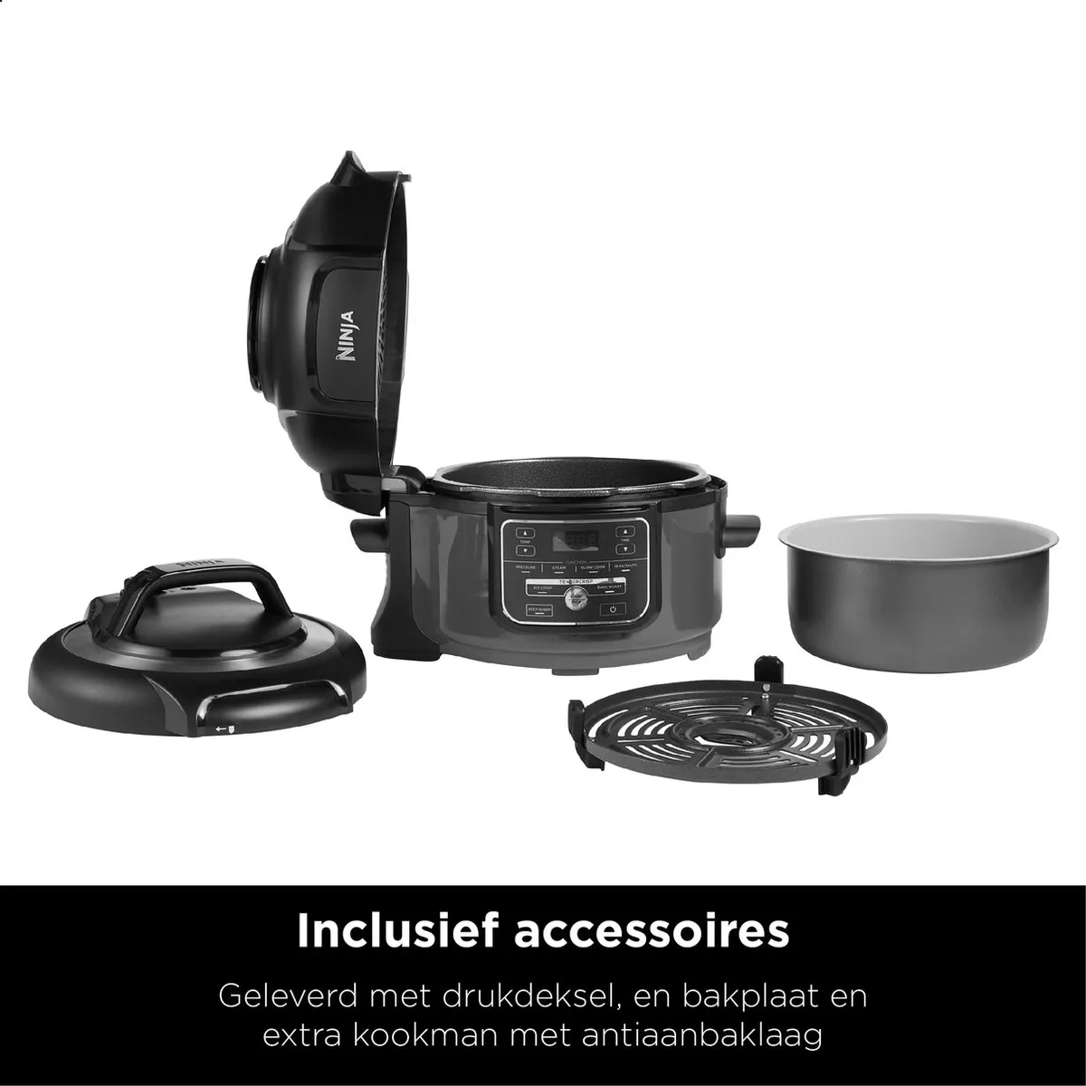 Ninja Foodi OP100EU Multicooker 1460W - 5,7L - 10 Programma's - Zwart/Grijs - afbeelding 6 van 6