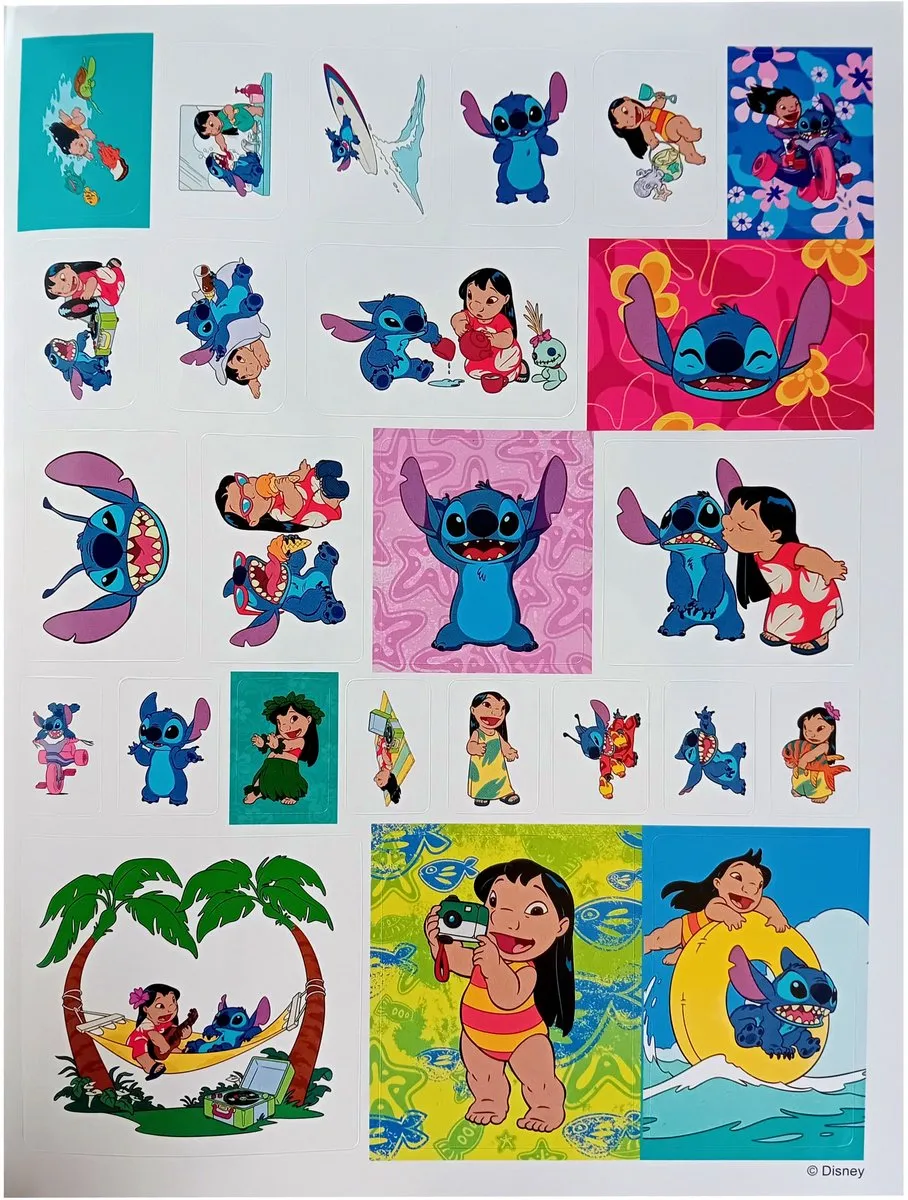 Disney Lilo & Stitch Kleurboek Megacolor - 125 Platen met Stickers - Blauw - afbeelding 6 van 6