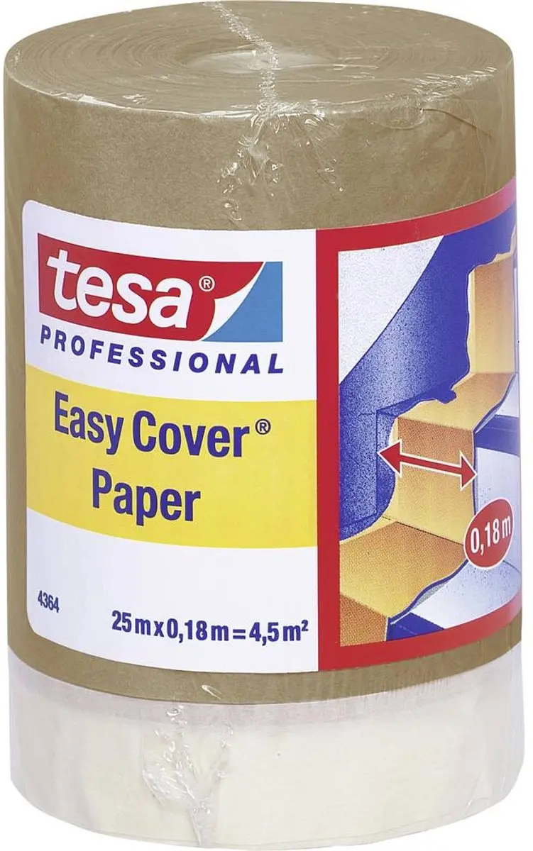 Tesa 04364-00001-01 Afdekpapier Easy Cover Lichtbruin 25m x 18cm