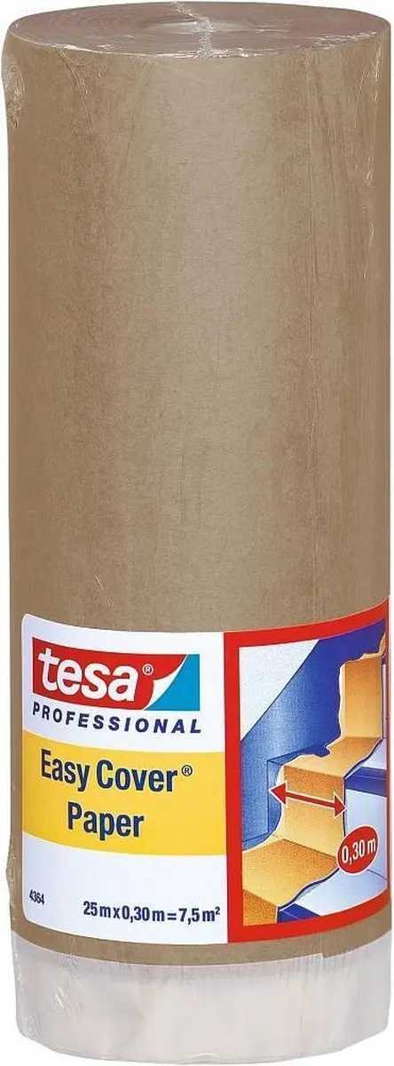 Tesa 04364-00001-01 Afdekpapier Easy Cover Lichtbruin 25m x 18cm