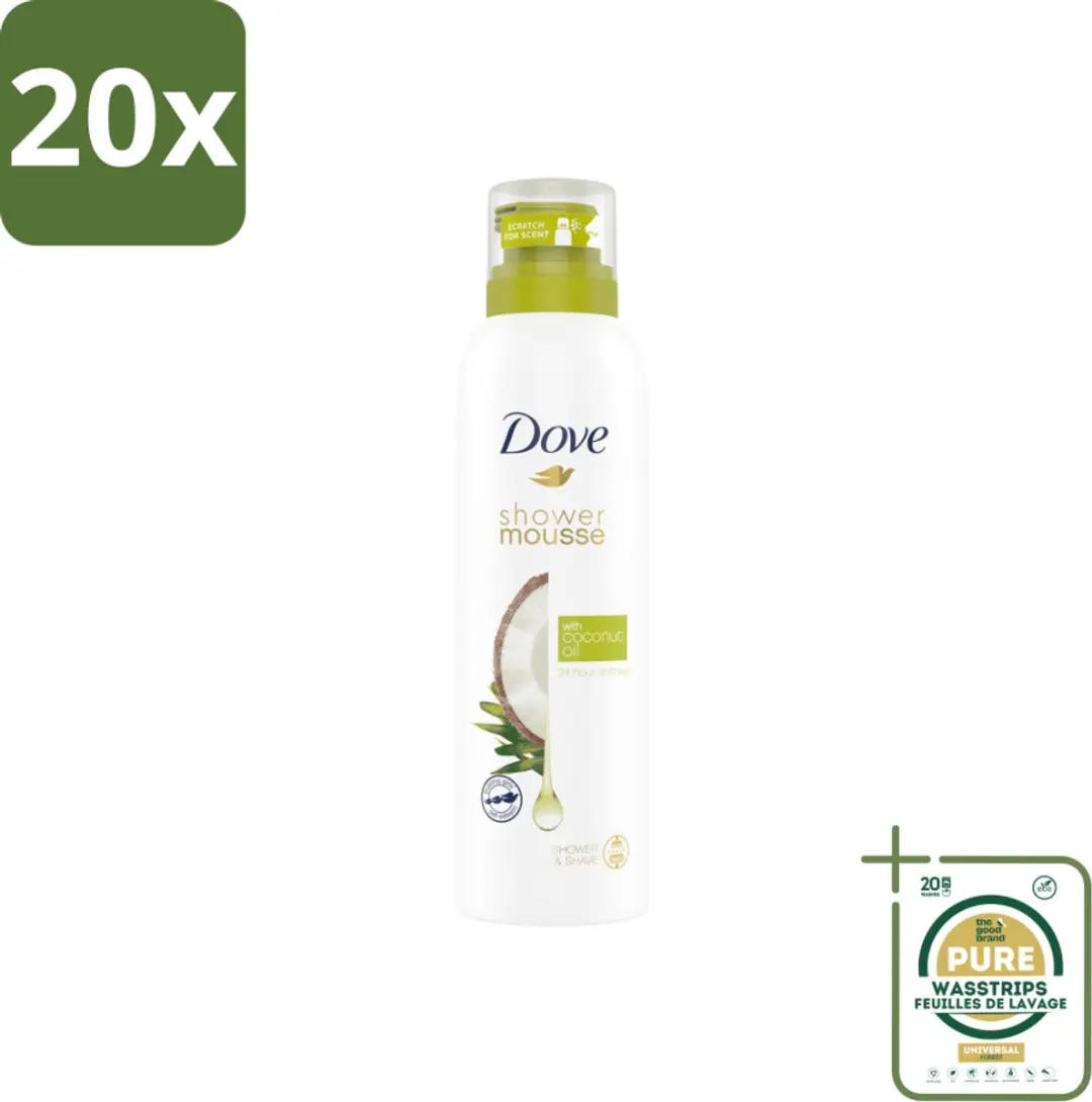 20 x Dove Shower Foam Coconut Oil 200 ml