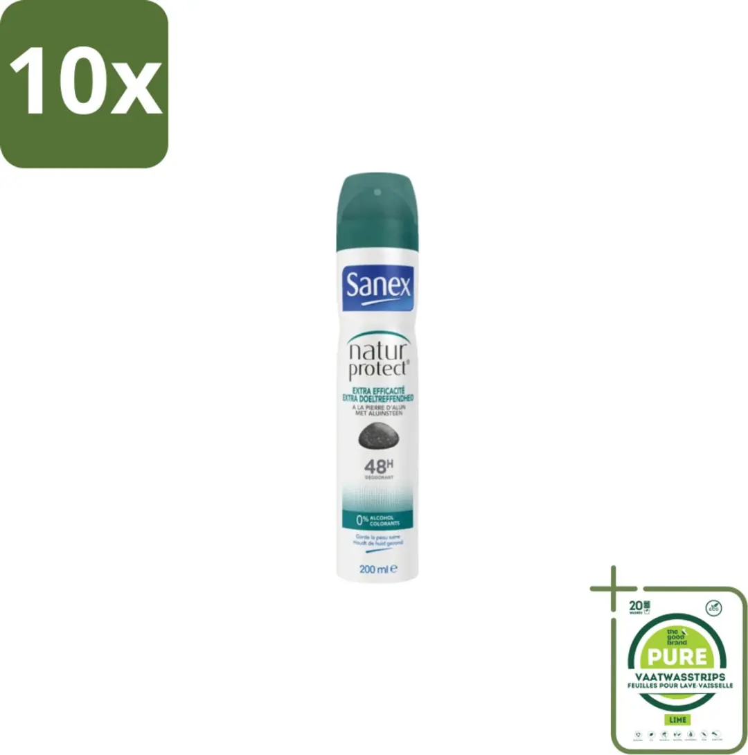 Sanex Aluinsteen Deodorant Spray 200ml - 10 Stuks
