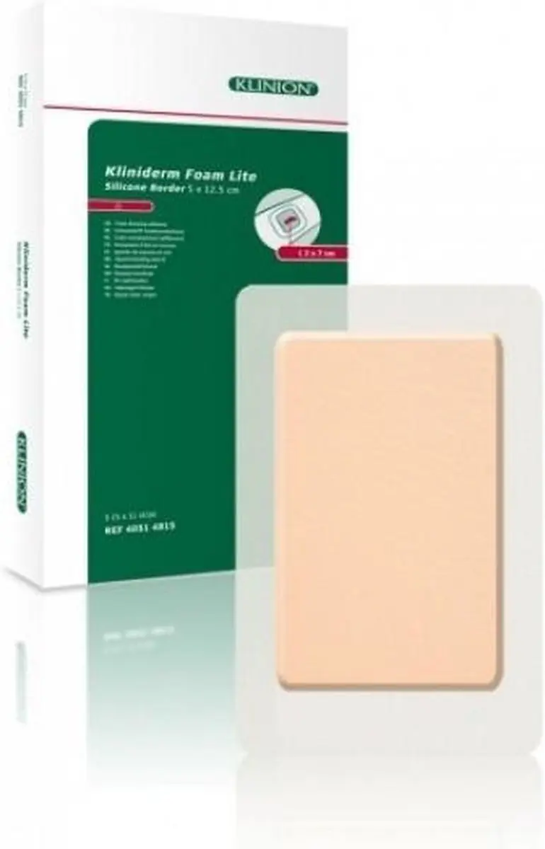 Klinion Kliniderm Foam Silicone Lite Schuimverband 5x12,5cm - 5 Stuks