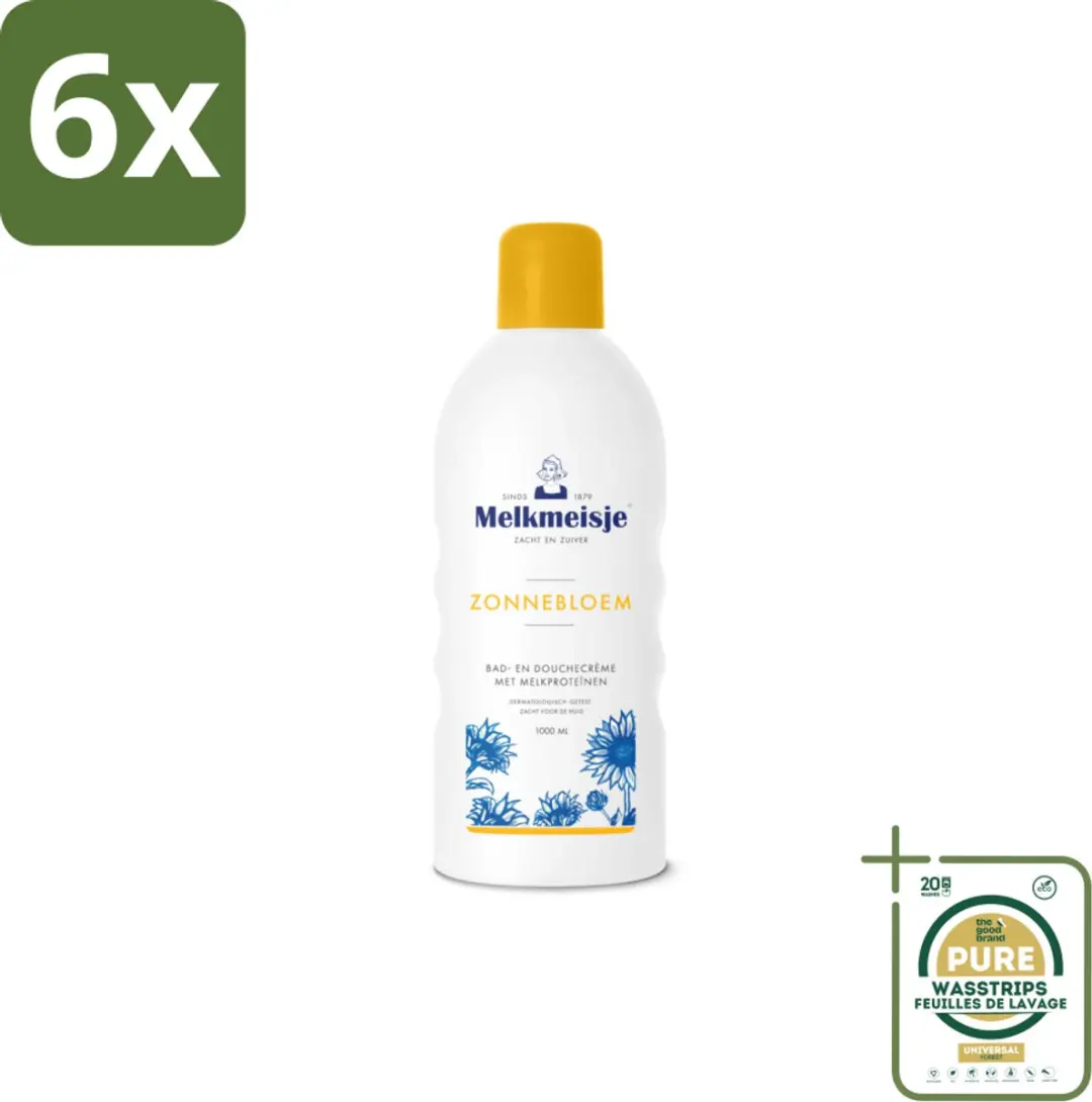 Melkmeisje Bad en Douche Crème Zonnebloem en Melk 1000 ml