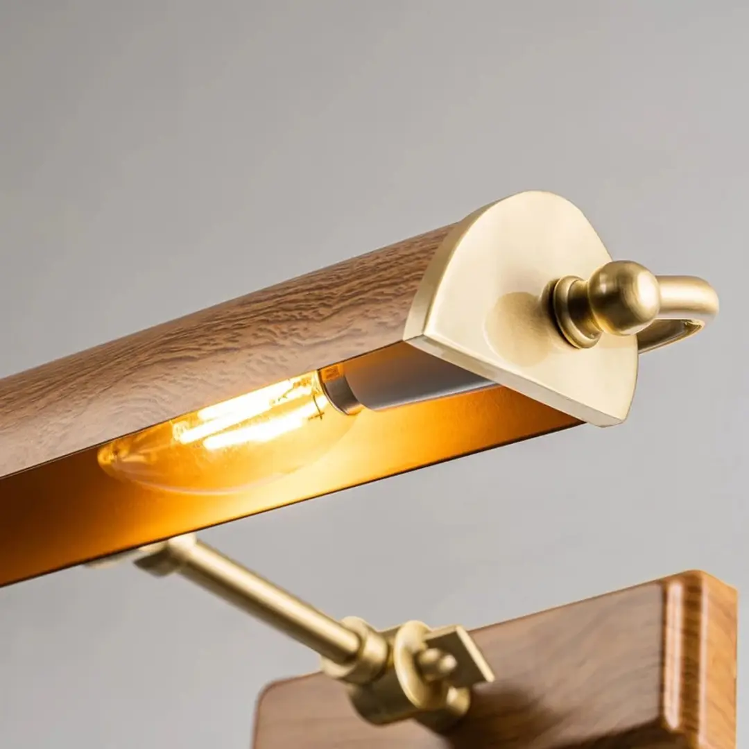 Elstead Winchfield LED Schilderijverlichting - 2x E14 40W - Aged Brass & Oak