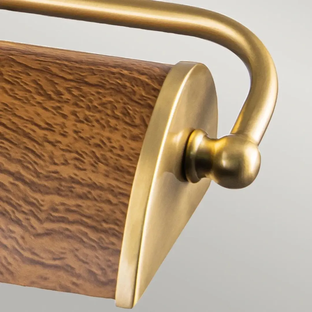 Elstead Winchfield LED Schilderijverlichting - 2x E14 40W - Aged Brass & Oak - afbeelding 6 van 6