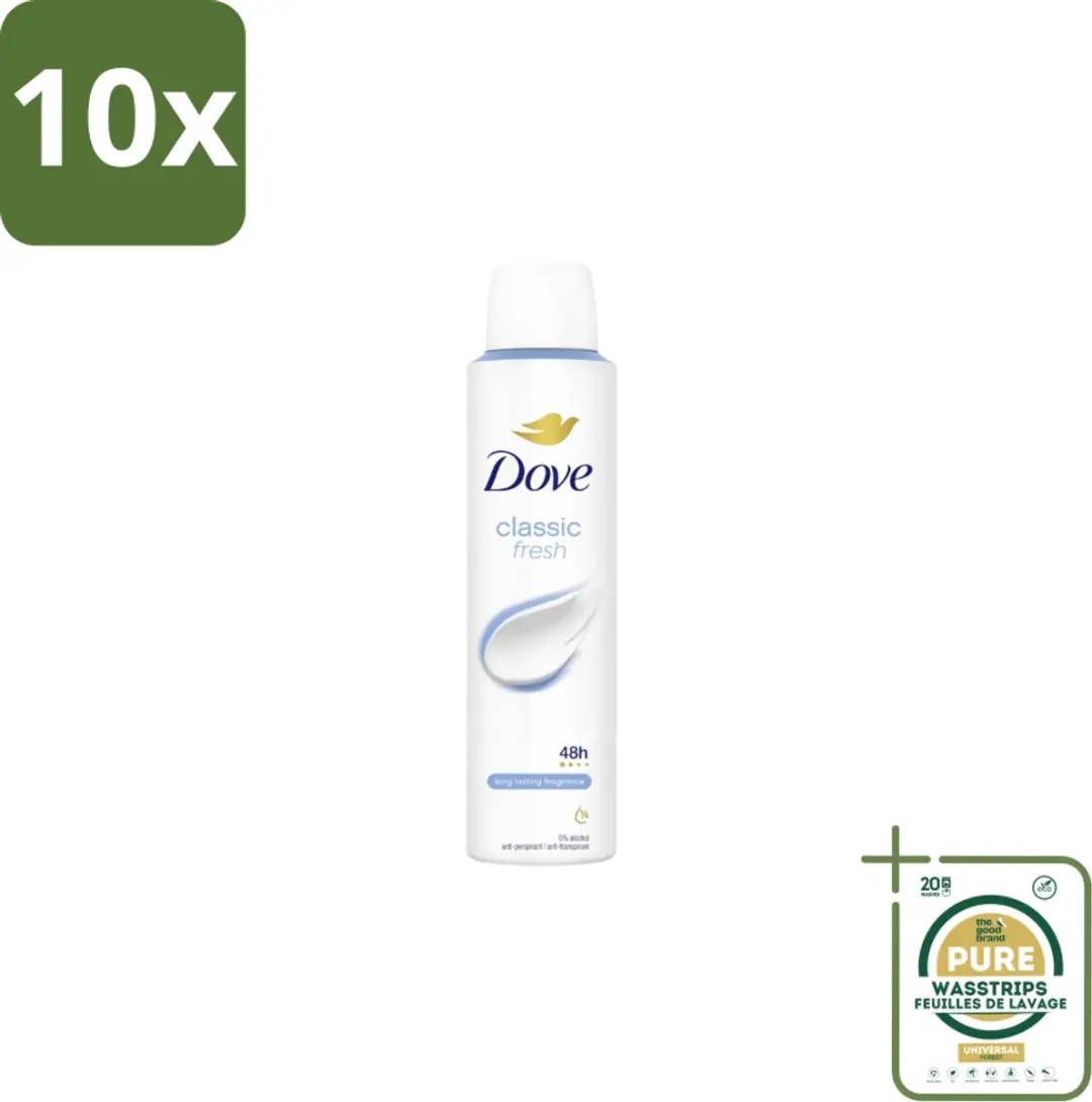 Dove Classic Fresh Deodorant Spray 200ml - 10 Stuks