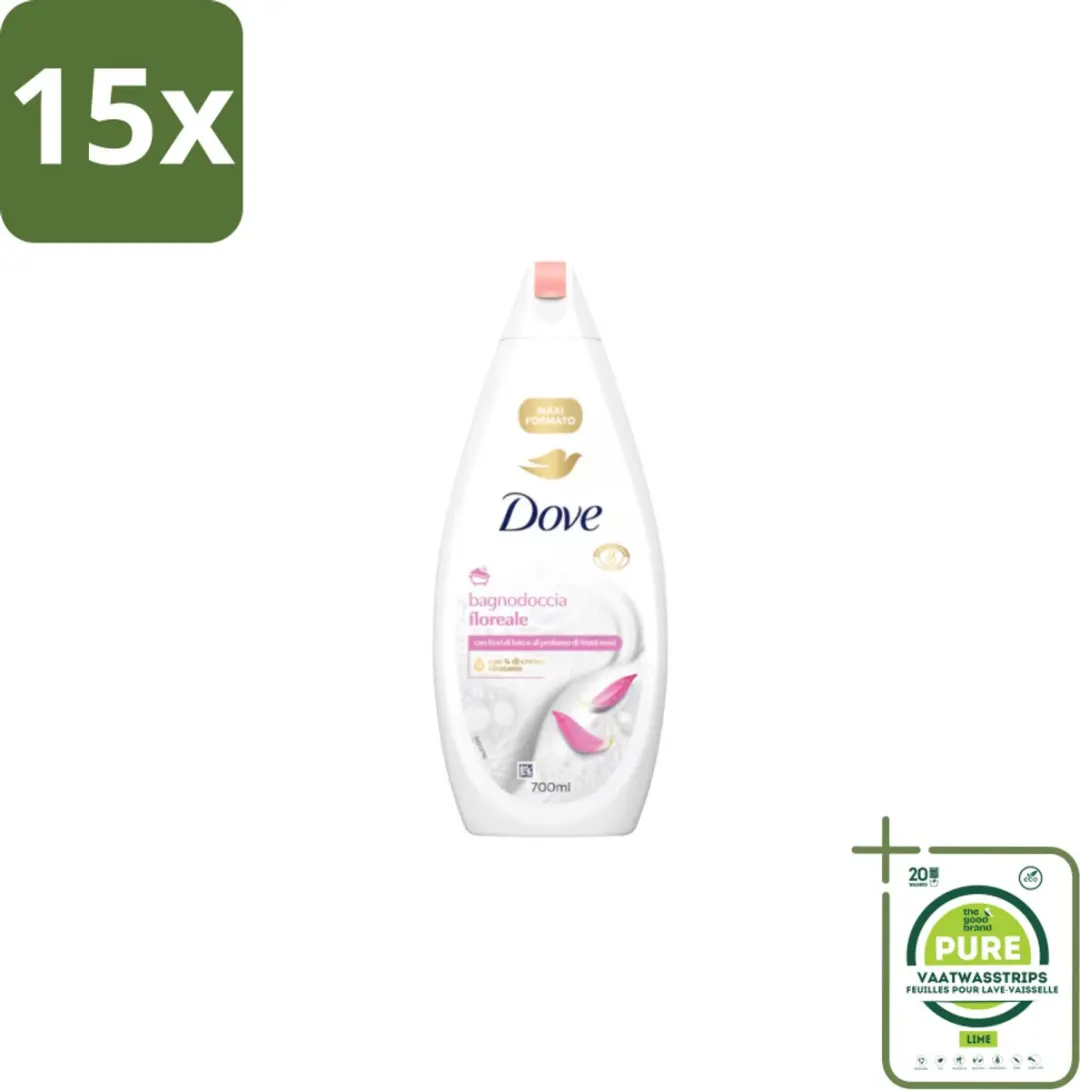 Dove Badcrème Soothing Almond Oil & Hibiscus 720ml - 15 Stuks