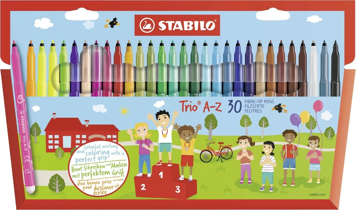 STABILO Trio A-Z Viltstift - 30 Kleuren - Blauw