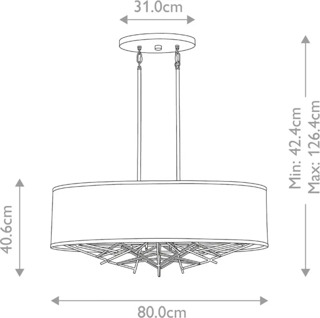 Elstead Taiko LED Hanglamp 5x E27 60W - Dimbaar - Olde Bronze