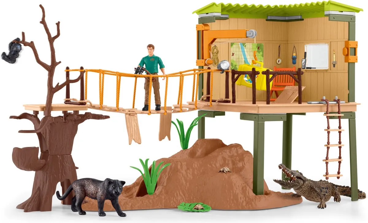 Schleich WILD LIFE Avonturenstation 42507 - 68 Onderdelen - 5 Dieren - Multikleuren