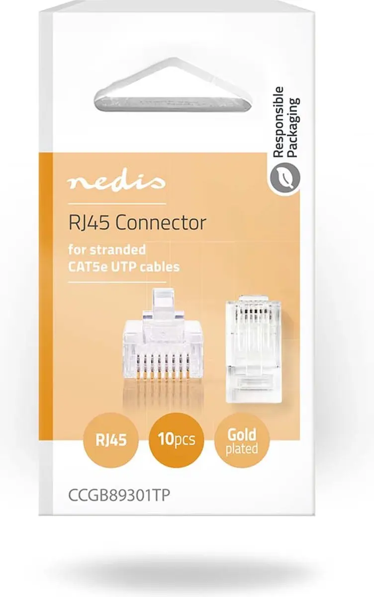 Nedis RJ45-connector Mannelijk CAT5 Stranded - 10 Stuks - Verguld