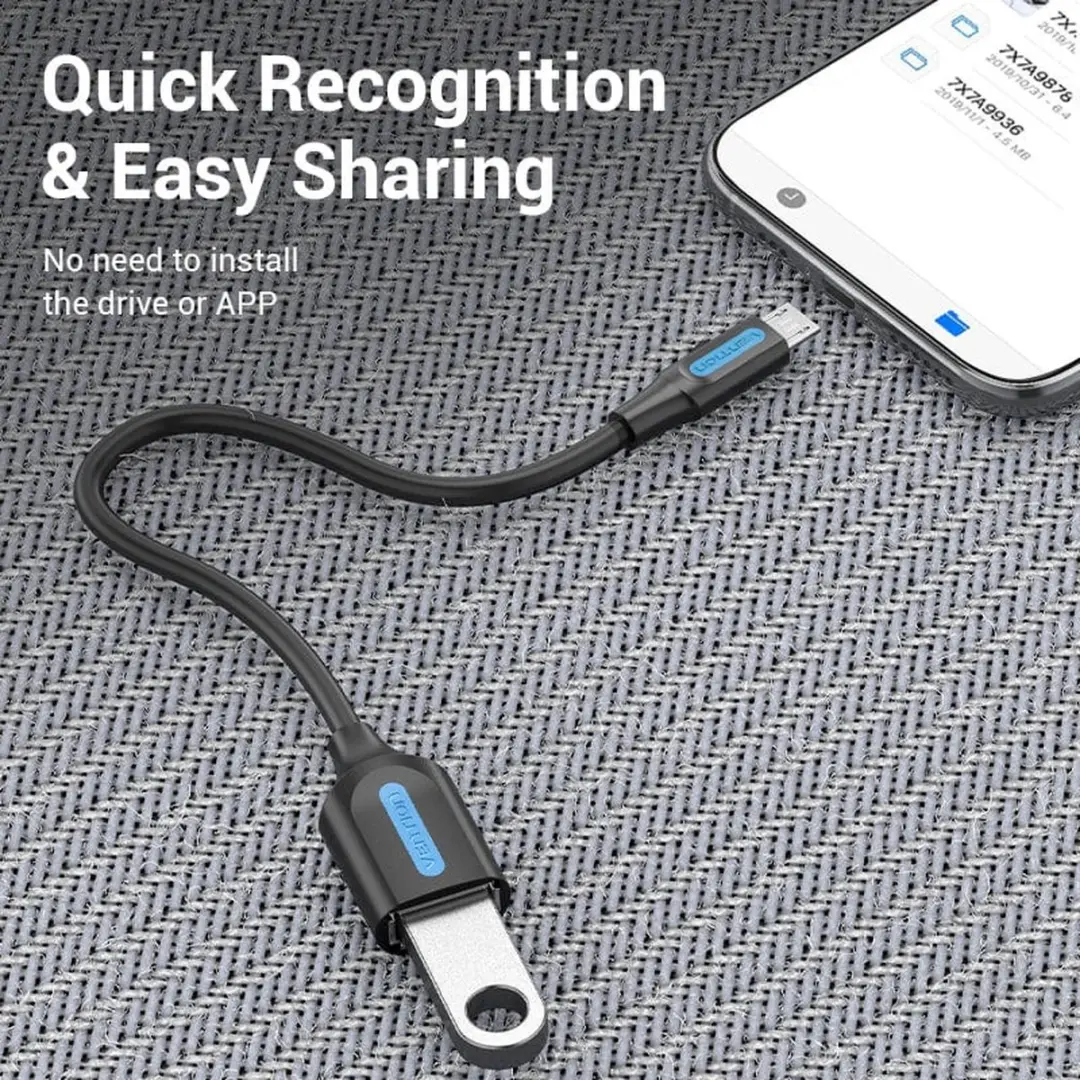 Vention OTG USB 2.0 Mini-B Kabel 0.15m - Zwart