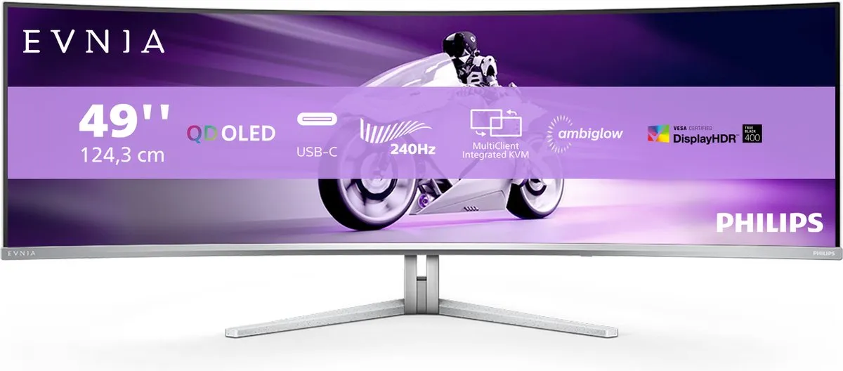 Philips Evnia 49M2C8900 Ultrawide QD OLED Curved Gaming Monitor 240Hz