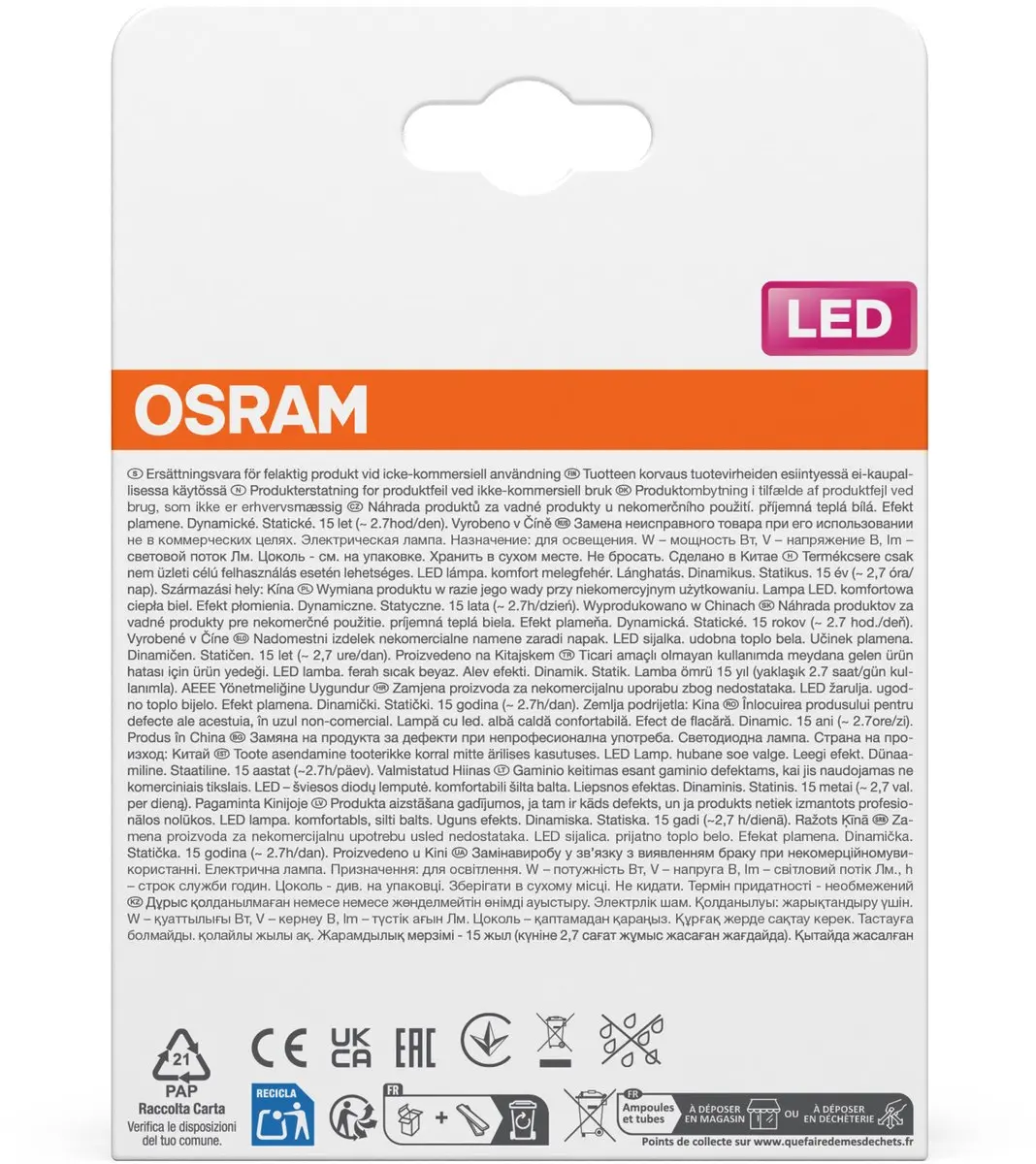 Osram LED-lamp Vlam-effect 1800K Warmwit