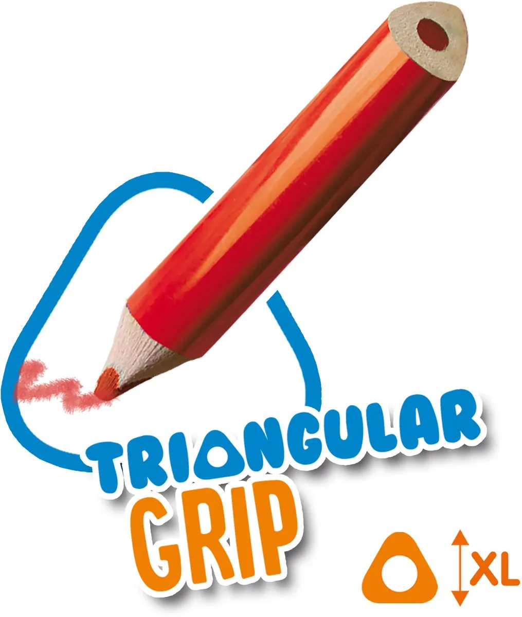 SES Creative Driehoek Grip Kleurpotloden 16 Stuks - Meerkleurig