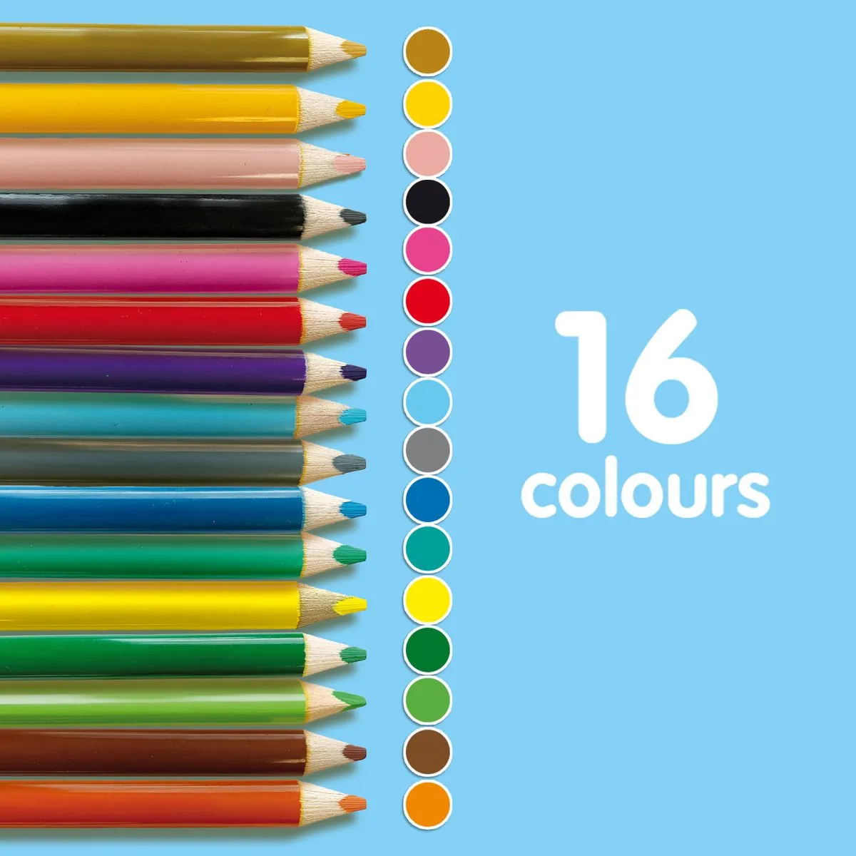 SES Creative Driehoek Grip Kleurpotloden 16 Stuks - Meerkleurig