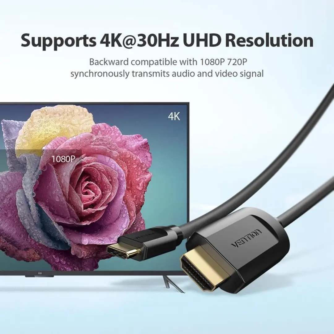 Vention USB-C naar HDMI Adapter 4K - 1.5m - Zwart