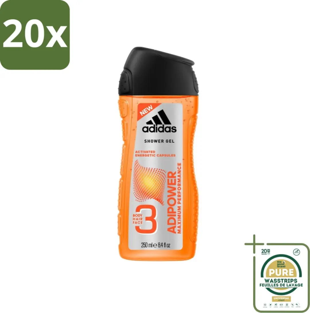 Adidas Adipower Maximum Performance Douchegel 20 Stuks - 250ml