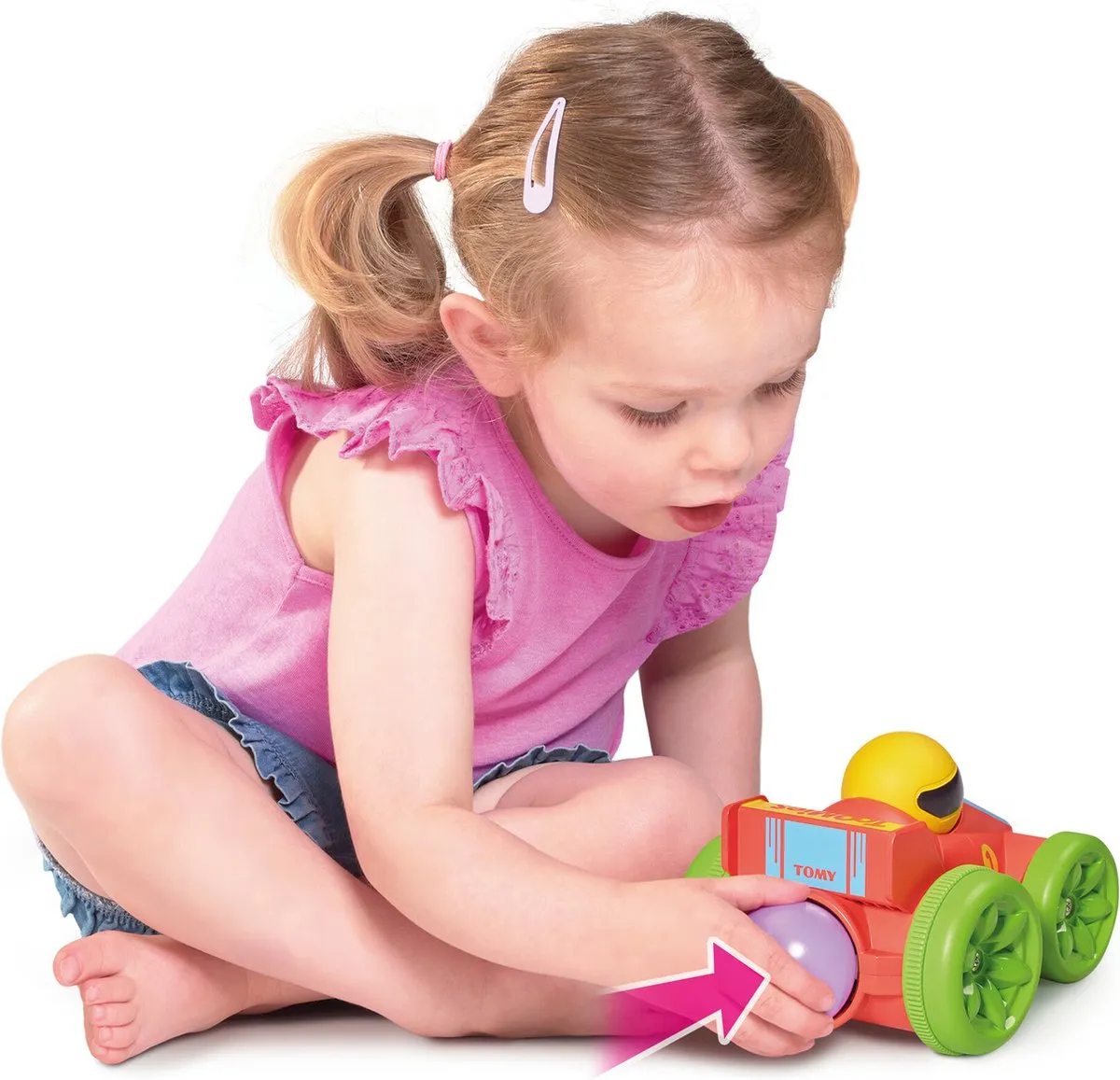 Tomy Pop & Go Racewagen - Rood