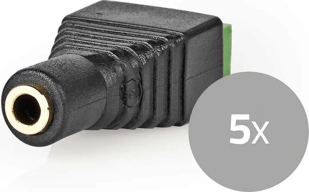 Nedis CCTV-Security Connector 3,5mm Jack - 3-Voudig Aansluitblok - Groen/Zwart