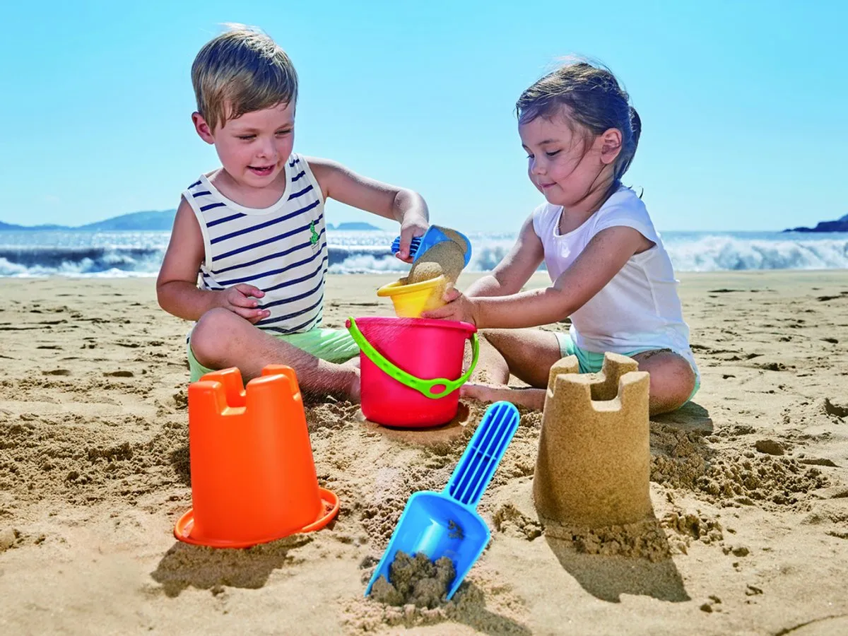 Hape Strandset 5-delig - Geel/Blauw/Rood/Oranje