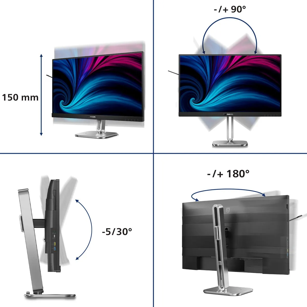Philips 27B2U6903 4K Monitor - 27" - USB-C 100W