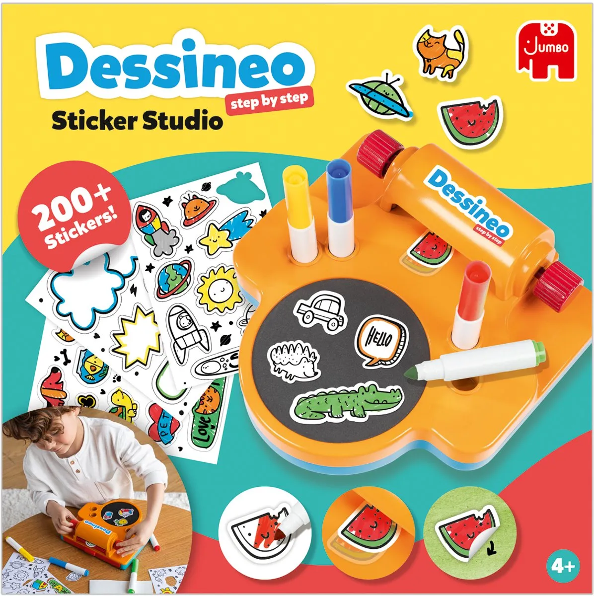 Jumbo Dessineo Sticker Studio - Stickerset met 24 vellen & 4 stiften - afbeelding 6 van 6
