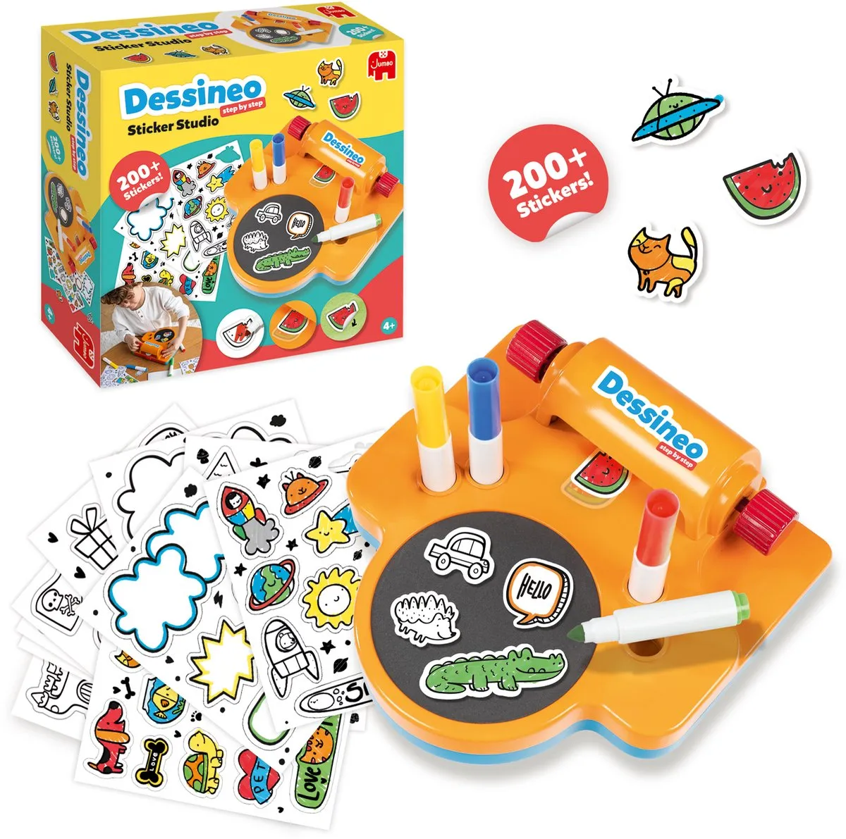 Jumbo Dessineo Sticker Studio - Stickerset met 24 vellen & 4 stiften