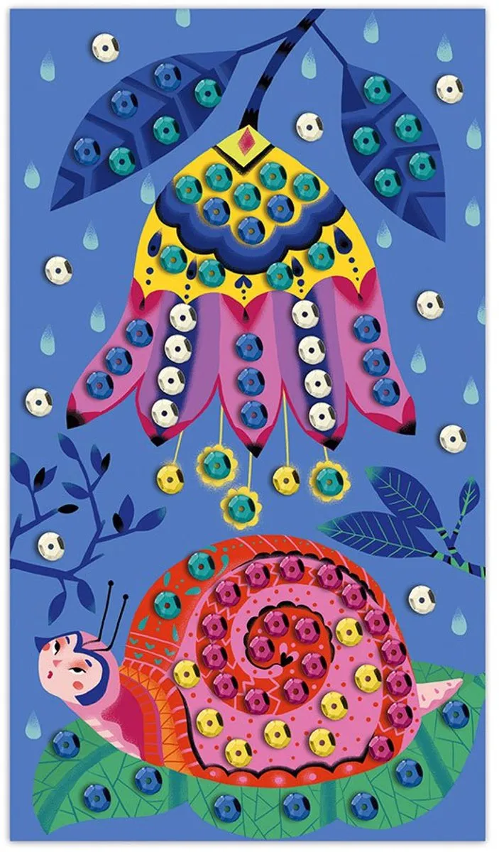 Janod Mooie Tuin Stickerset - 3 Pailletten Knutselsets - Multikleur - afbeelding 6 van 6