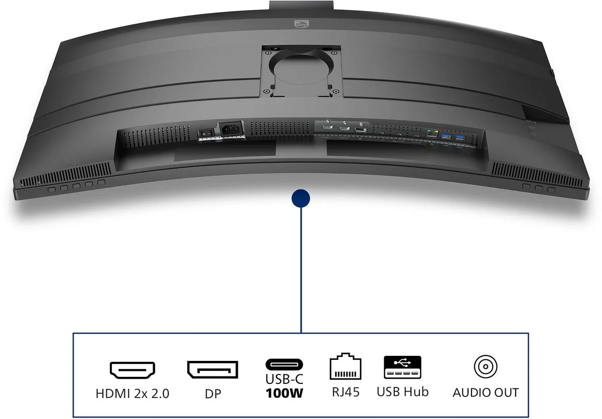 Philips 6000 Series 34B2U6603CH Curved Ultrawide Monitor - 34" - Thunderbolt 4 - USB-C 100W
