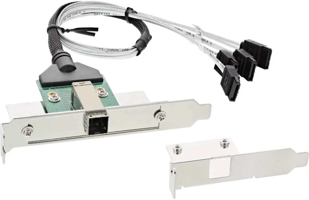 InLine SAS HD Beugel SFF-8644 naar 4x SATA 0,5m