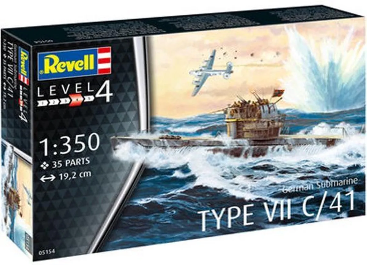Revell 05154 German Submarine Type VII C/41 Modelbouwpakket - 1:350 - Multi