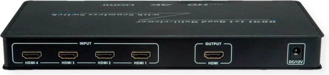 Roline HDMI 4x1 Quad Multi-Viewer Switch - Zwart