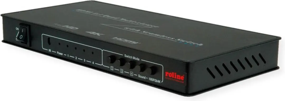 Roline HDMI 4x1 Quad Multi-Viewer Switch - Zwart