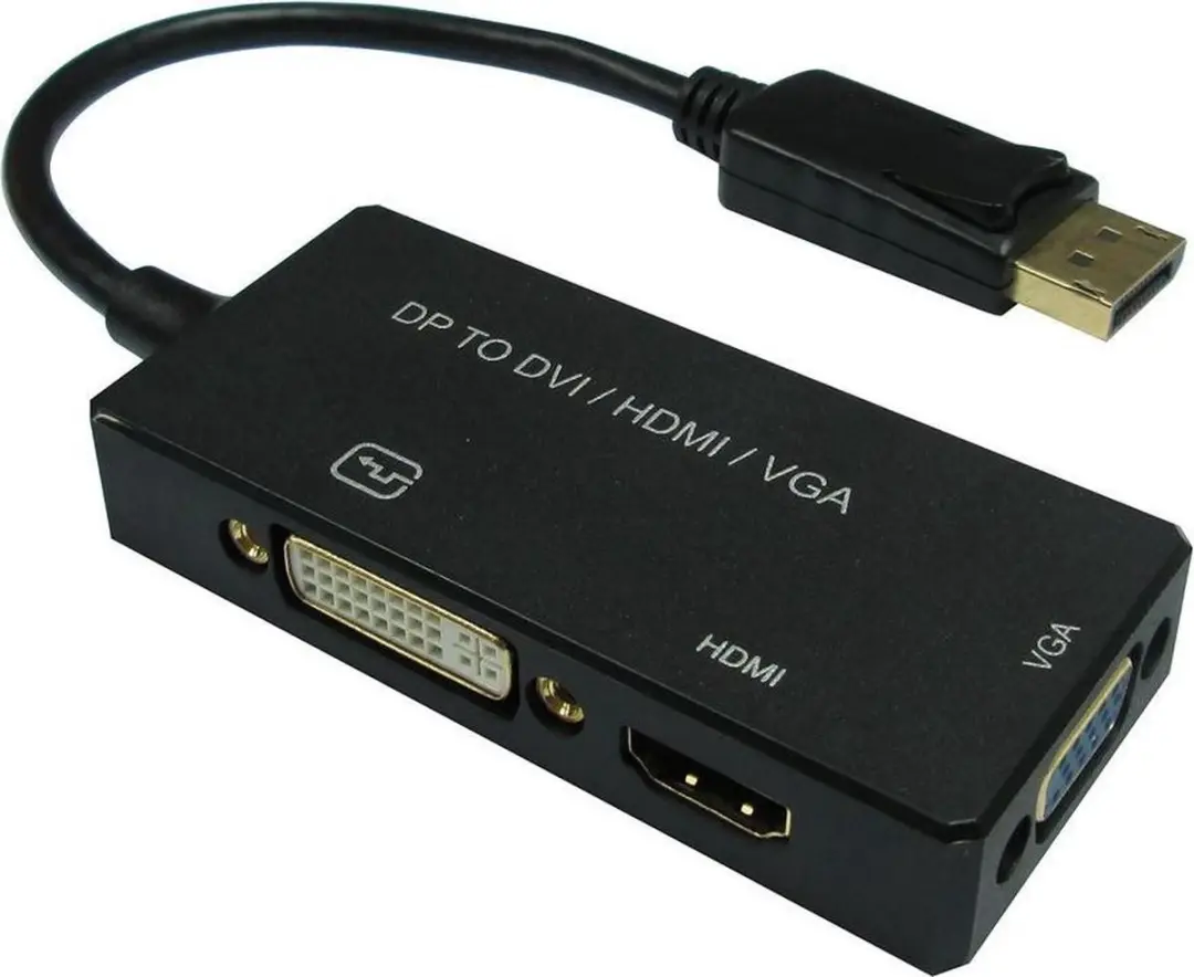 Value DisplayPort 1.2 naar HDMI/DVI/VGA Adapter - 0,15m - Zwart - afbeelding 6 van 6