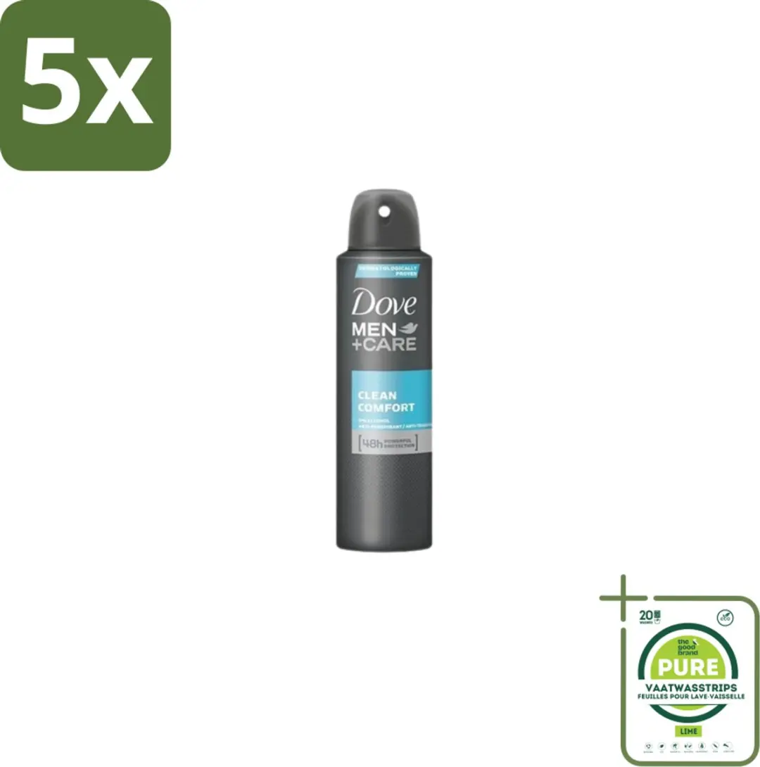 Dove Men+Care Deodorant Spray Clean Comfort 200ml - 5x200ml - afbeelding 3 van 3