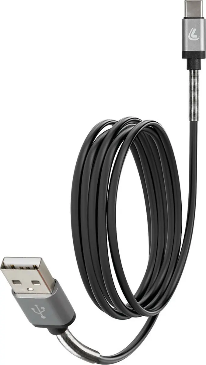 Lampa USB naar USB-C Kabel 200cm - Zwart - afbeelding 3 van 3