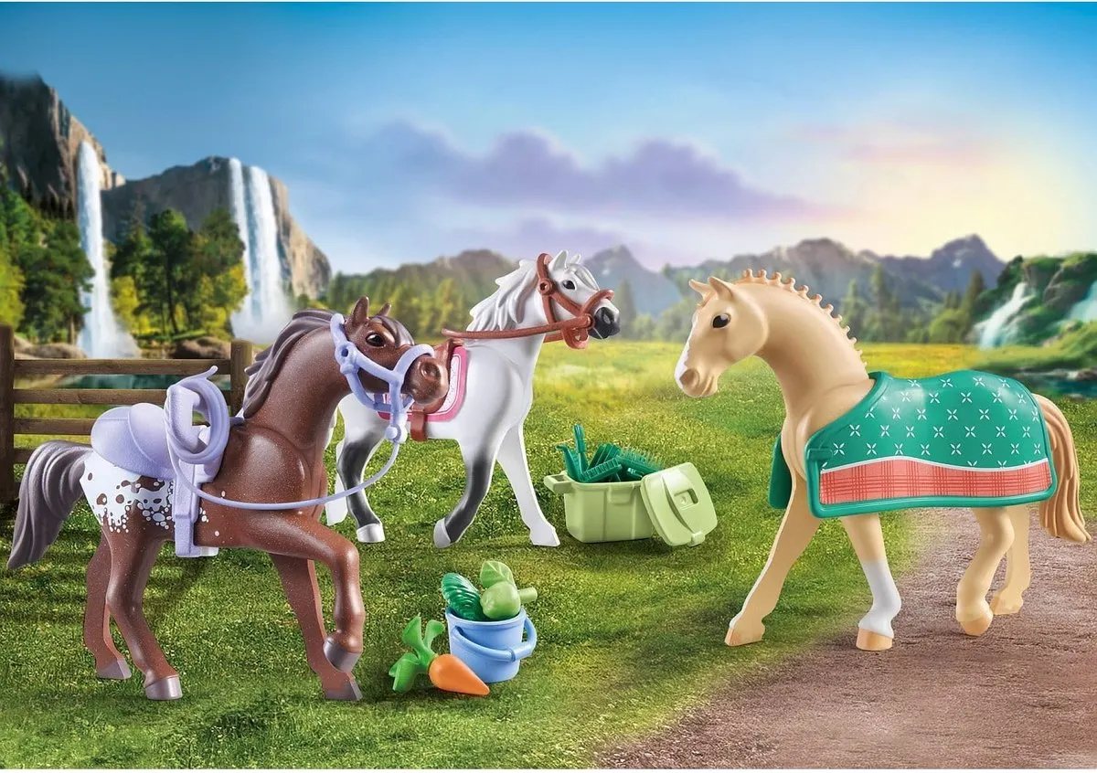 Playmobil Horses of Waterfall 3 Paarden - 71356 - Multikleur