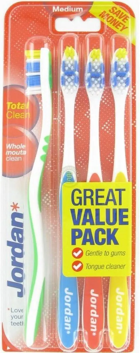 Jordan Tandenborstel Total Clean Medium - 15 Stuks Multicolor